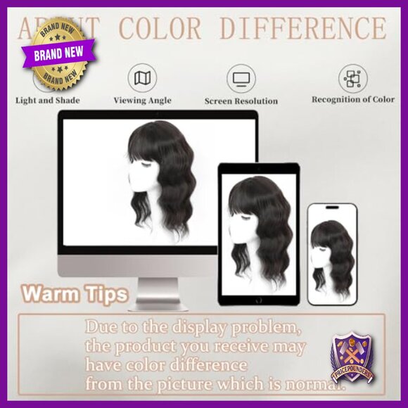 18 Inch Synthetic Hair Topper with Wispy Bangs for Thinning Hair
